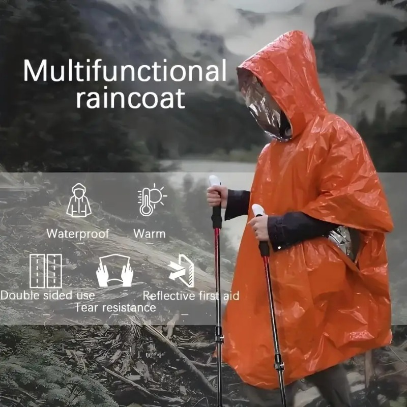 1-5 Buah Jas Hujan Multifungsi - Emergency Poncho Rain ulasan dan harga